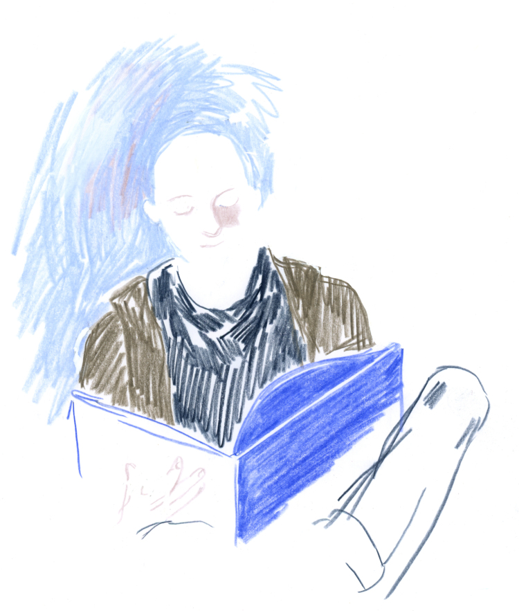 Portrait au crayon de couleurs de Jeannot Clair